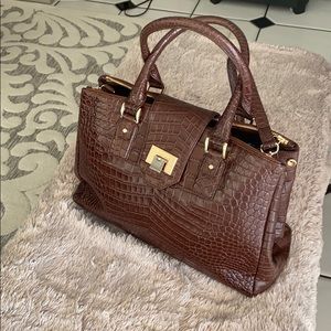 Kookjac leather satchel with cross body strap